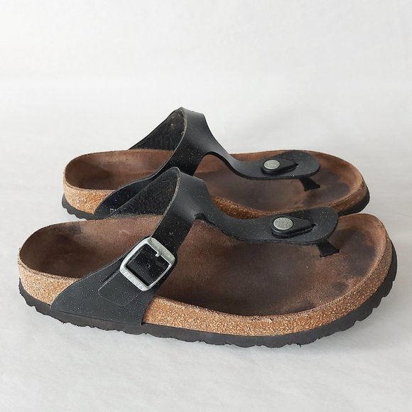 Birkenstock Women Gizeh Thong Eva Sandals Adjustable Buckle Black Comfy Slip-on - Picture 4 of 10